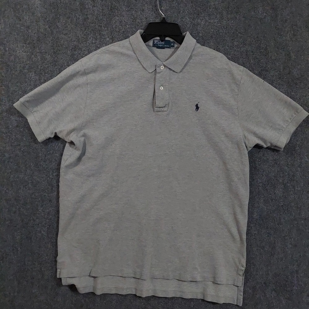 Polo Ralph Lauren Polo Shirt Mens XL Gray Short Sleeve‎ Embroidered Logo